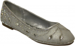 LADIES FLAT SHOES W/ RHINESTONES DESIGN (SILVER)